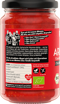Tomatensoße, Arrabbiata, fruchtige Tomaten & Chili, 340 g