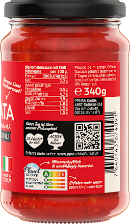 Tomatensoße, Arrabbiata, fruchtige Tomaten & Chili, 340 g