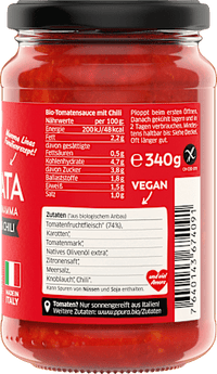Tomatensoße, Arrabbiata, fruchtige Tomaten & Chili, 340 g