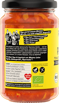 Tomatensaus, paprika, gele paprika &amp; amandelen, 340 g