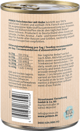 Nat hondenvoer kip, 400 g