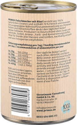 Nat hondenvoer rundvlees, 400 g