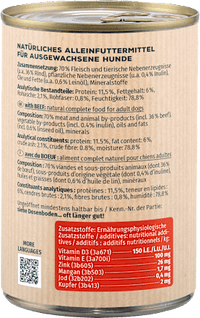 Nat hondenvoer rundvlees, 400 g