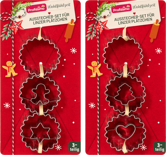 Emporte-pièces Profissimo pour bredele Linzer, 3 pcs