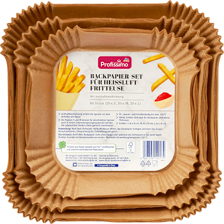 Bakpapier voor airfryer, 60 stuks