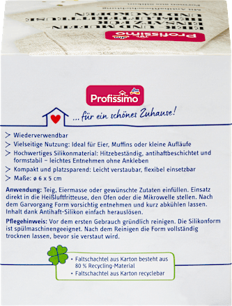 Eier- und Muffineinsatz Silikon für Heißluftfritteuse und Backofen, 4 St