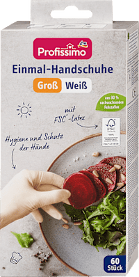 Wegwerp latex handschoenen wit groot, 60 stuks