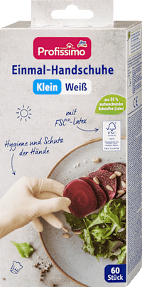 Einmal-Handschuhe Latex weiß Klein, 60 St