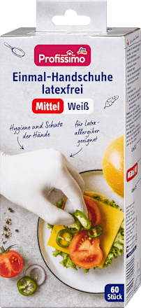 Wegwerphandschoenen latexvrij wit medium, 60 stuks