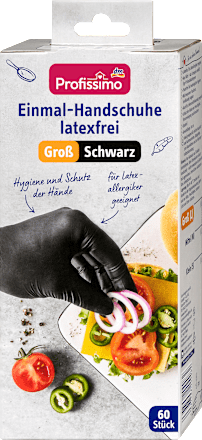 Wegwerphandschoenen latexvrij zwart groot, 60 stuks