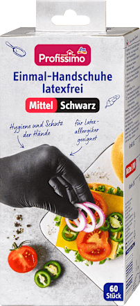 Wegwerphandschoenen latexvrij zwart medium, 60 stuks