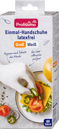 Wegwerphandschoenen latexvrij wit groot, 60 stuks