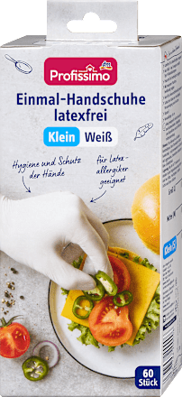 Wegwerphandschoenen latexvrij wit klein, 60 stuks