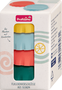 Flaschenverschlüsse aus Silikon bunt Sommerliebe, 4 St