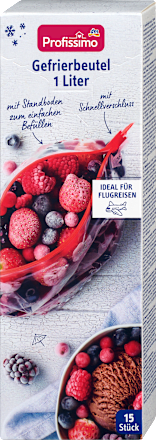 Gefrierbeutel 1 l mit Schnellverschluss, 15 St Profissimo
