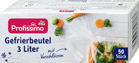 Diepvrieszakjes 3 l met sluiting, 50 stuks