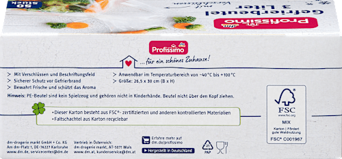 Diepvrieszakjes 3 l met sluiting, 50 stuks