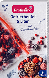 Diepvrieszakken 5 l met snelsluiting, 6 stuks
