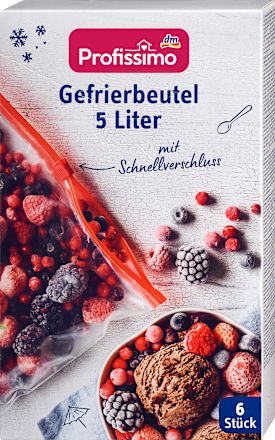 Diepvrieszakken 5 l met snelsluiting, 6 stuks