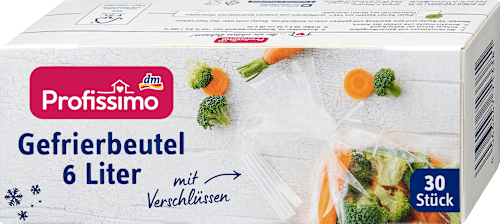 Diepvrieszakken 6 l met sluiting, 30 stuks