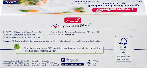 Diepvrieszakken 6 l met sluiting, 30 stuks