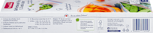 Diepvrieszakken trio 1, 2 &amp; 4 l met dubbele sluiting, 20 stuks