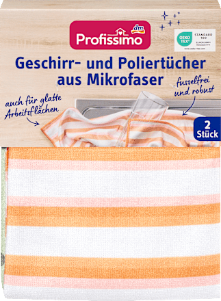 Geschirr- und Poliertücher aus Mikrofaser, 2 St