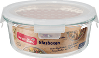 Glazen dozenset rond, 2 stuks