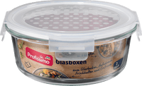 Glazen dozenset rond, 2 stuks