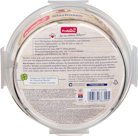 Glazen dozenset rond, 2 stuks