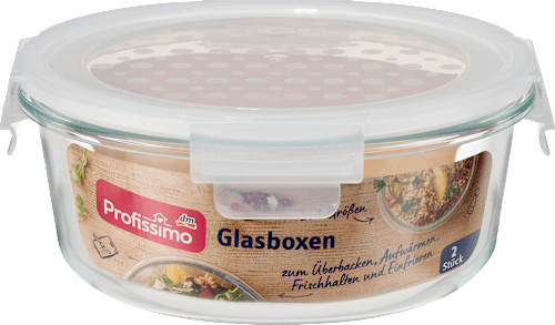 Glazen dozenset rond, 2 stuks