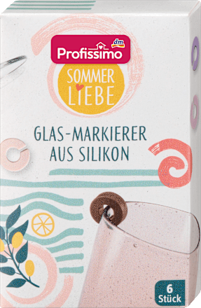Glasmarkierer Silikon neutral Sommerliebe, 6 St