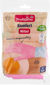 Huishoudhandschoenen comfort (2 paar), 2 stuks