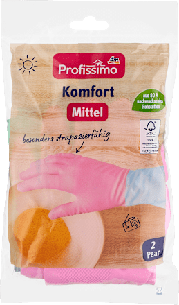 Huishoudhandschoenen comfort (2 paar), 2 stuks