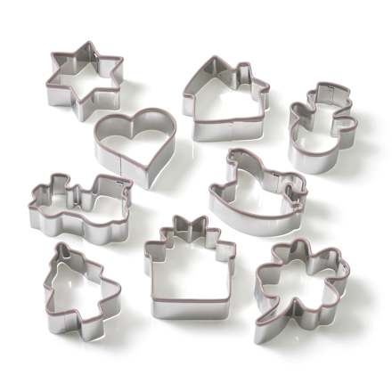 Koekjesvormpjes met siliconen rand, neutraal, 9 stuks