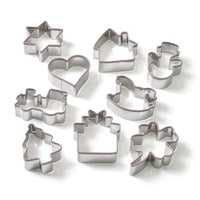 Koekjesvormpjes met siliconen rand, neutraal, 9 stuks