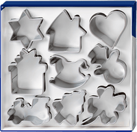 Koekjesvormpjes met siliconen rand, neutraal, 9 stuks