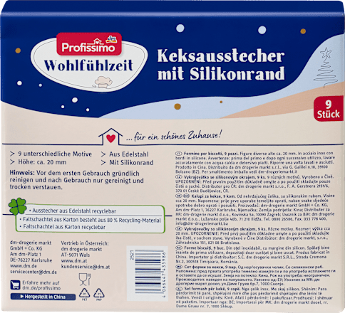 Koekjesvormpjes met siliconen rand, neutraal, 9 stuks