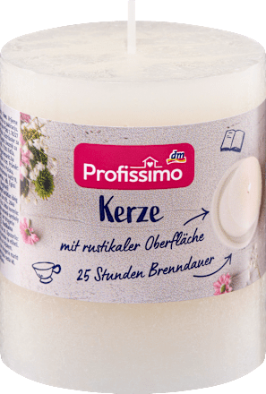 Kerze rustik 80/68 elfenbein, 1 St Profissimo