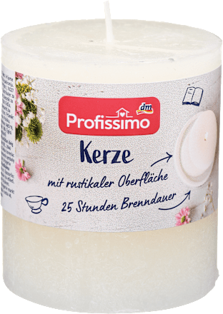 Kerze rustik 80/68 elfenbein, 1 St Profissimo