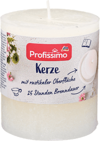 Kerze rustik 80/68 elfenbein, 1 St Profissimo