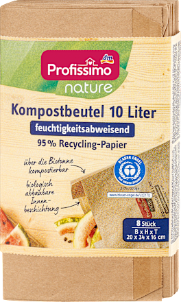 Compostzakken natuur vochtafstotend 10 l, 8 stuks