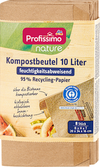 Compostzakken natuur vochtafstotend 10 l, 8 stuks