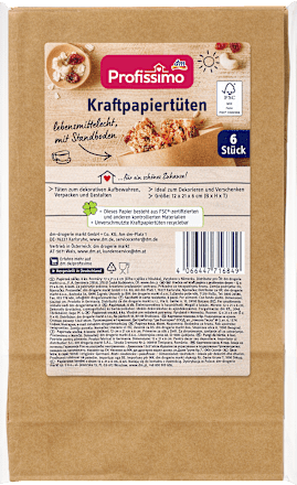 Kraft papieren zakken, 6 stuks