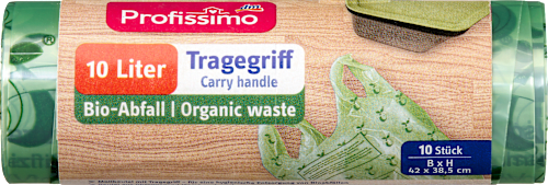 Müllbeutel 10 l mit Tragegriff aus Biofolie, 10 St