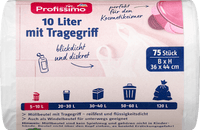 Afvalzakken 10 l met draagbeugel voor cosmeticabakken, 75 stuks