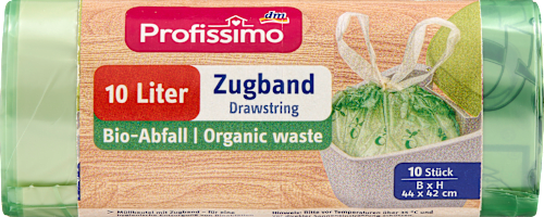 Müllbeutel 10 l mit Zugband aus Biofolie, 10 St