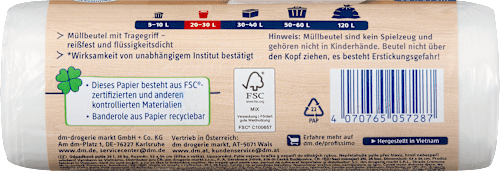 Profissimo Müllbeutel 25 l mit Tragegriff, 25 St