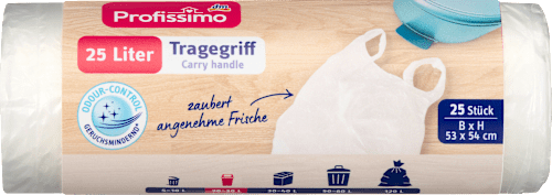 25L vuilniszakken met draagbeugel, 25 stuks