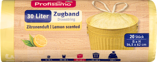 Müllbeutel 30 l mit Zugband & Zitrusduft, 20 St